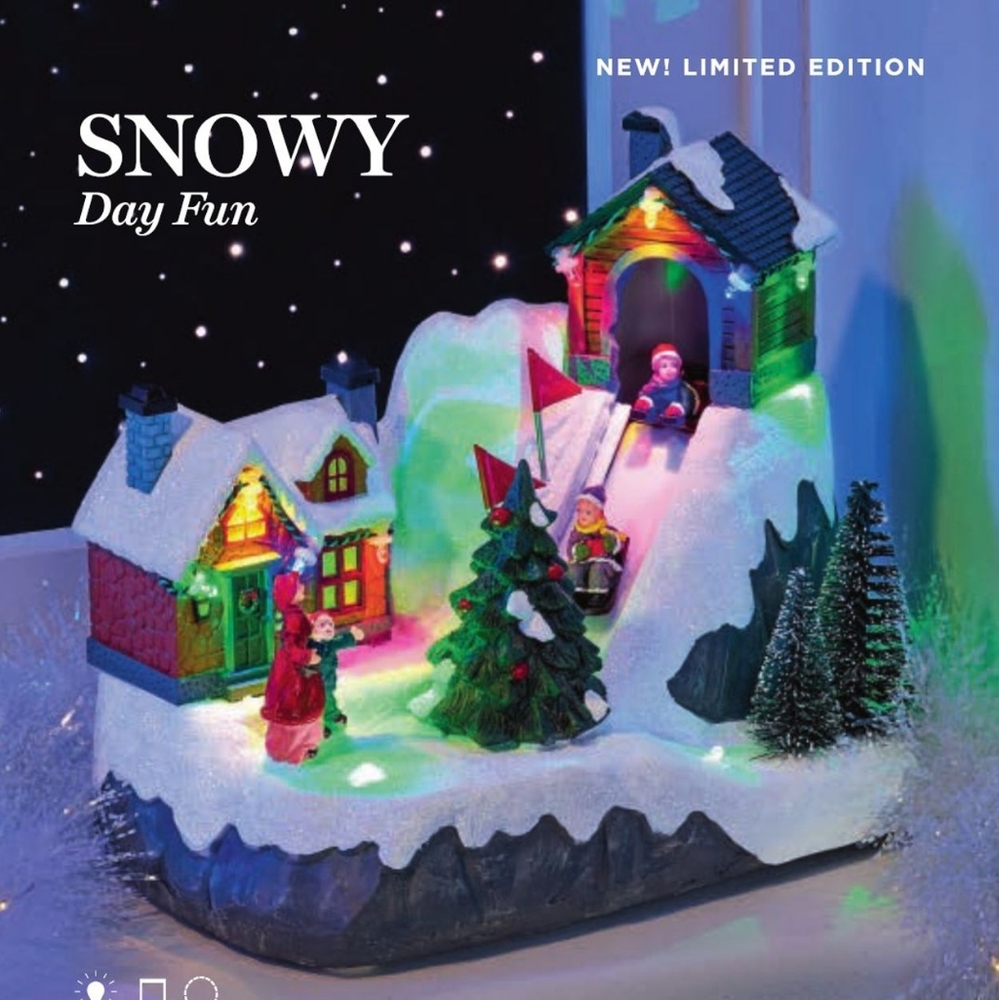 Avon Snowy Day Sledding Tabletop Scene
